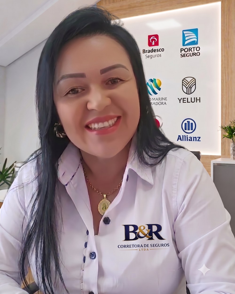 Cátia, corretora responsável, no escritório da B&R